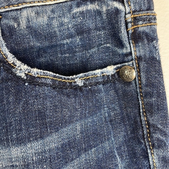 Rerock for Express Jeans Size 8 Distressed/Paint Stretch Skinny - Picture 6 of 14